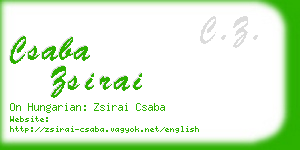 csaba zsirai business card